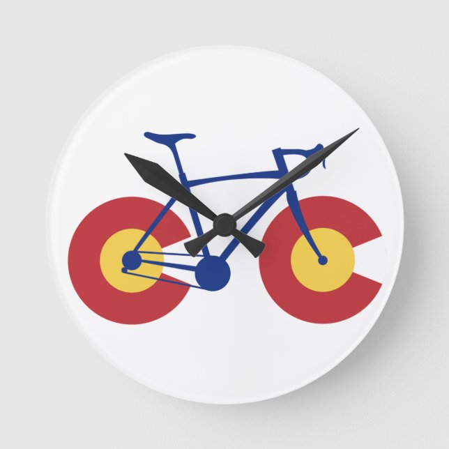 Colorado Flag Bicycle Round Clock (Front)