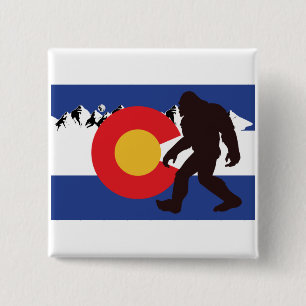 Colorado Flag Bigfoot 15 Cm Square Badge