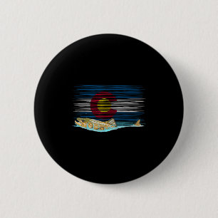 Colorado Flag Brown Trout Fly Fishing Fisherman Vi 6 Cm Round Badge