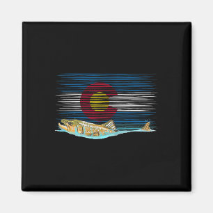 Colorado Flag Brown Trout Fly Fishing Fisherman Vi Magnet