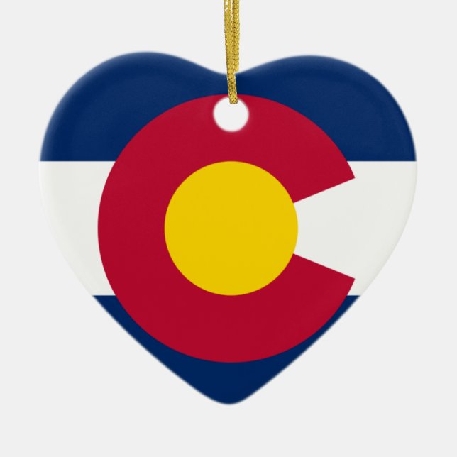 Colorado Flag Ceramic Ornament (Front)