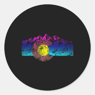 Colorado Flag Colorado Mountains Flag Classic Round Sticker
