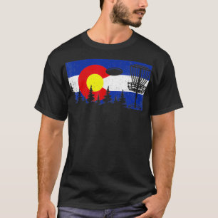 Colorado Flag Disc Golf Gift Disc Frisbees Golfer  T-Shirt