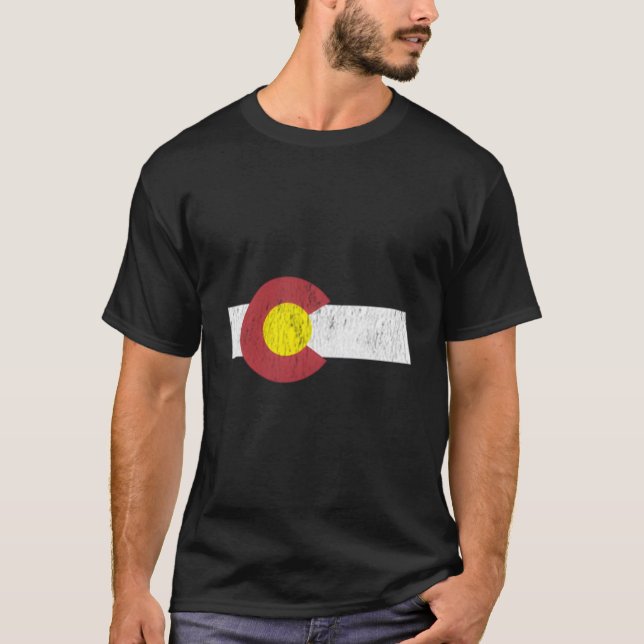Colorado Flag Distressed T-Shirt (Front)
