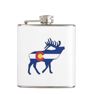 Colorado Flag Elk Hip Flask