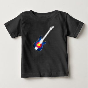 Colorado flag guitar baby kid shirt