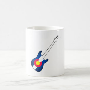 Colorado flag guitar coffee mug