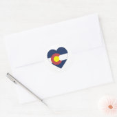 Colorado Flag Heart Classic Round Sticker (Envelope)