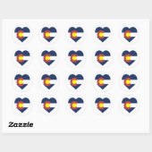 Colorado Flag Heart Classic Round Sticker (Sheet)