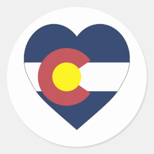 Colorado Flag Heart Classic Round Sticker