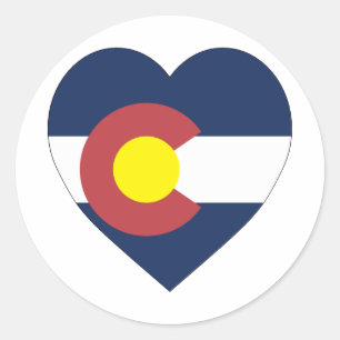 Colorado Flag Heart Classic Round Sticker