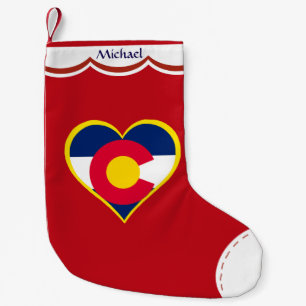 Colorado Flag Heart Personalised Small Christmas Stocking