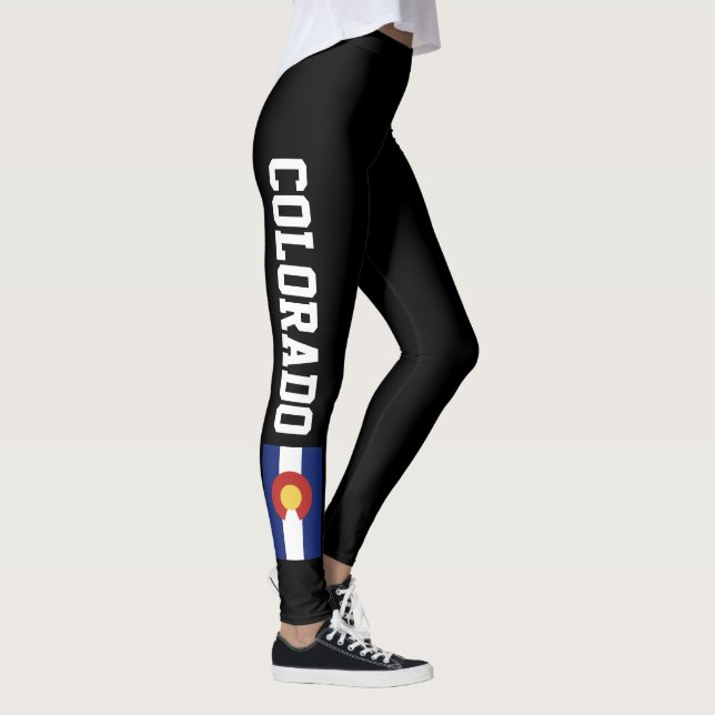 Colorado flag leggings for fitness sports workout (Right)