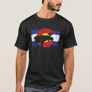 Colorado Flag Moose Hunter  Cool Moose Hunting Men T-Shirt