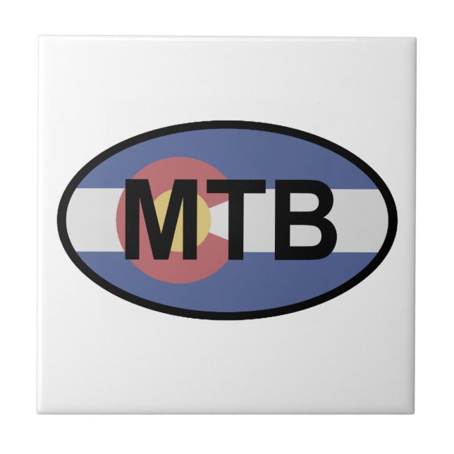 Colorado Flag Mountain Bike Ceramic Tile (Front)