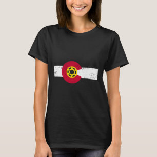 Colorado Flag Mountain Bike Cycling Riding Biking  T-Shirt