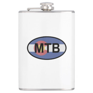 Colorado Flag Mountain Bike Hip Flask
