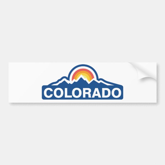 Colorado Flag Mountain Bumper Sticker (Front)