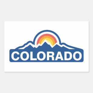 Colorado Flag Mountain Rectangular Sticker