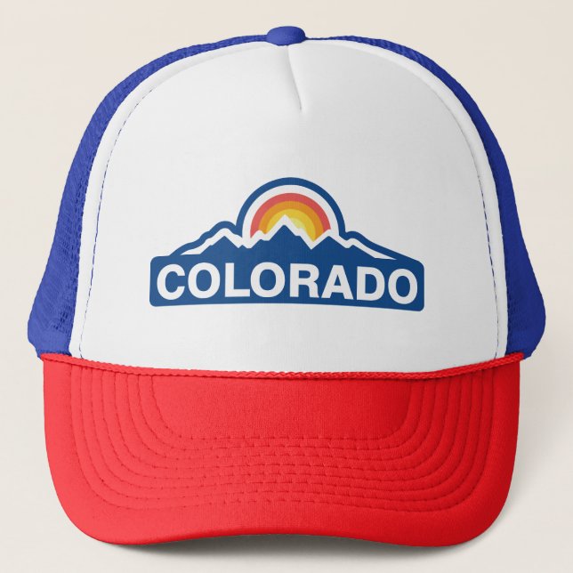 Colorado Flag Mountain Trucker Hat (Front)