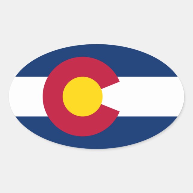 Colorado Flag Oval Sticker (Front)
