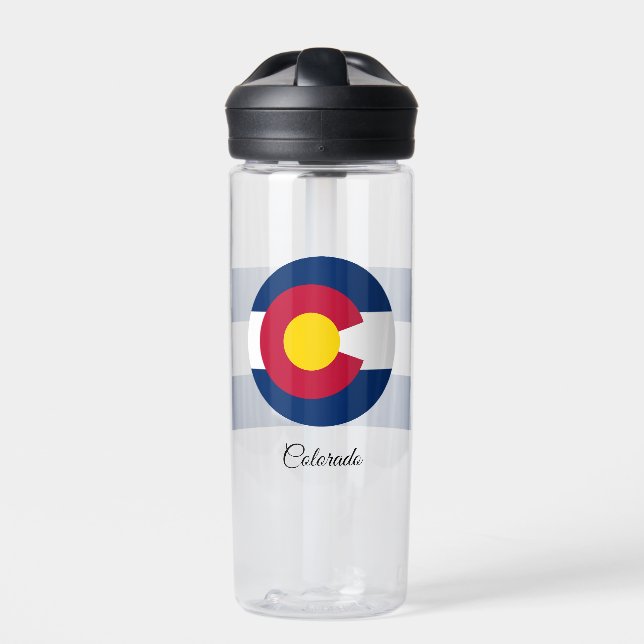Colorado Flag, Patriotic USA, Colorado Water Bottle (Front)