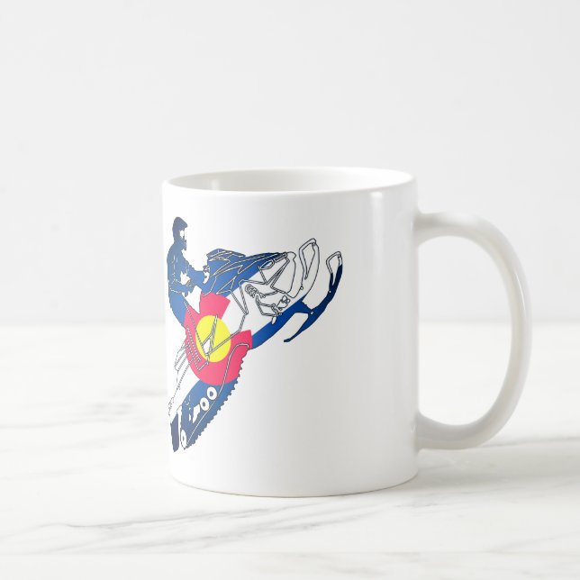 Colorado flag snowmobile coffee mug (Right)