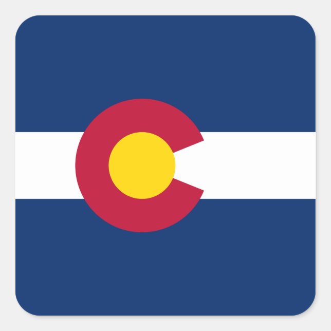 Colorado Flag Square Sticker (Front)