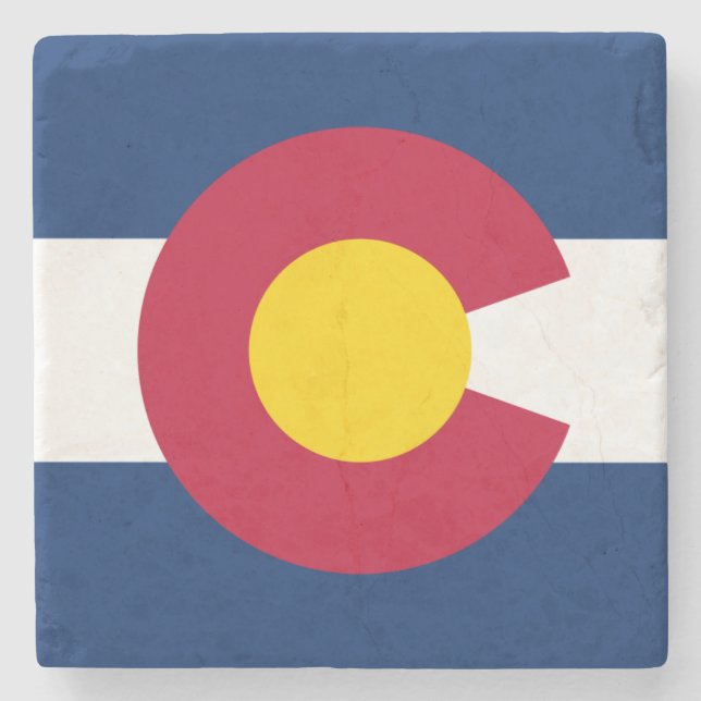Colorado Flag Stone Coaster (Front)