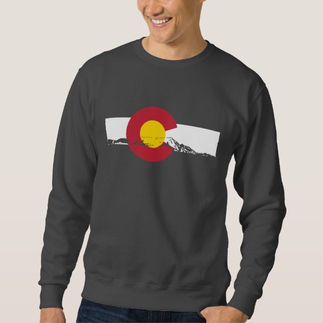 Colorado Flag T-Shirt - Rocky Mountains - Denver Sweatshirt (Front)