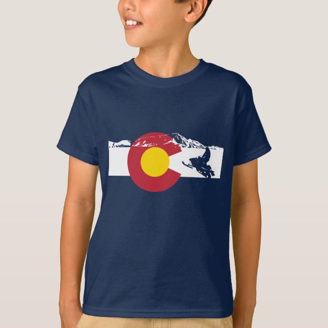 Colorado Flag T-Shirt - Snow Mobile (Front)