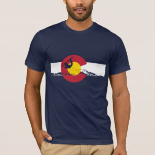 Colorado Flag T-Shirt - Snowboarder - Snowboard
