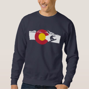 Colorado Flag T-Shirt - Snowboarder - Snowboard Sweatshirt