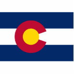 Colorado Flag, The Centennial State, Coloradans Photo Sculpture Magnet<br><div class="desc">The colours in Colorado's flag represent the environmental features of the state. White symbolises the snow on her mountains,  gold acknowledges the abundant Colorado sunshine,  red represents Colorado's red soil,  and blue is a symbol of her clear blue skies. "this image is Public Domain"</div>