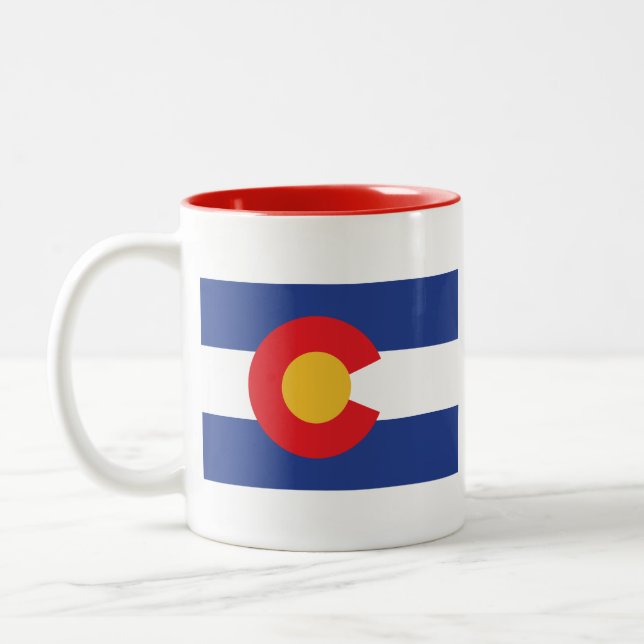 COLORADO-FLAG Two-Tone COFFEE MUG (Left)