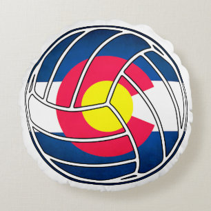 Colorado flag volleyball round pillow