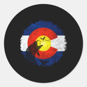 Colorado Flag With Fly Fishing S Classic Round Sticker