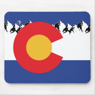 Colorado Flag with Mountains Mouse Pad
