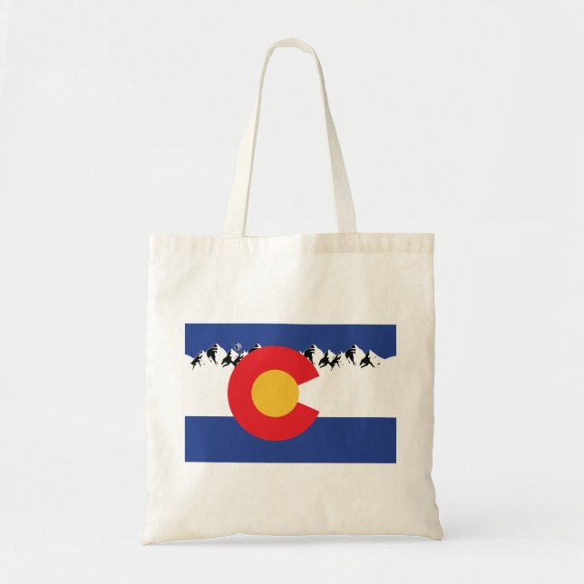 Colorado Flag with Mountains Tote Bag (Front)