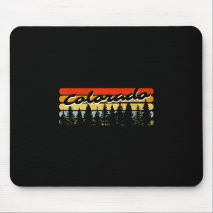 Colorado Forest Sunset Trees Cabin Theme Souvenir Mouse Pad