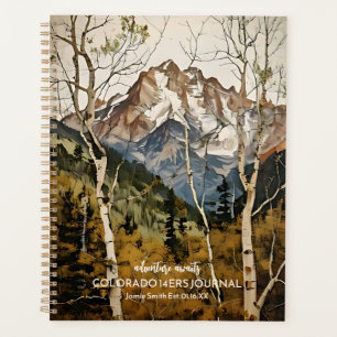 Colorado Fourteener Mountain Art CO 14ers Journal Planner