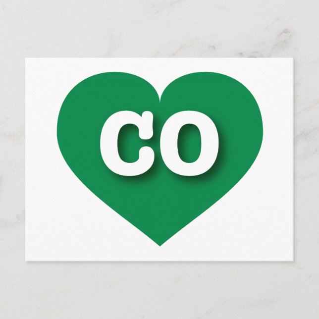 Colorado Green Heart - I love CO Postcard (Front)