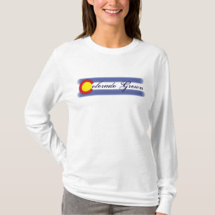 Colorado Grown state flag symbol ladies hoodie T-Shirt