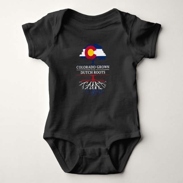 Colorado Grown with Dutch Roots   Netherlands Baby Bodysuit (Front)