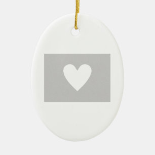 Colorado heart ceramic ornament