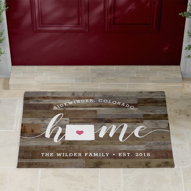 Colorado Home State Personalised Wood Look Doormat (Creator Uploaded)