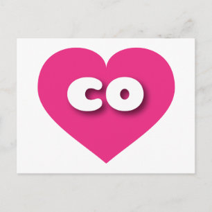 Colorado hot pink heart - I love co Postcard