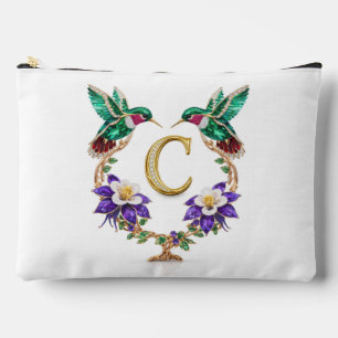 Colorado Hummingbird & Columbine Letter C Wedding Accessory Pouch
