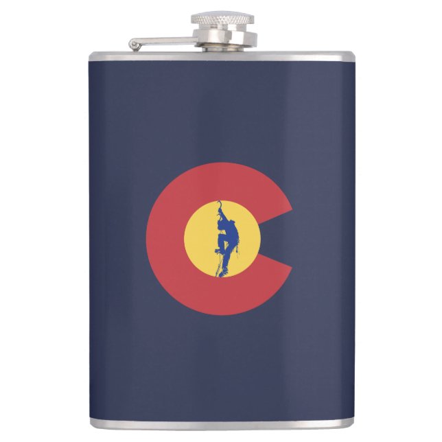 Colorado Ice Climbing Hip Flask (Front)