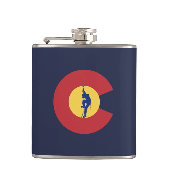 Colorado Ice Climbing Hip Flask (Front)